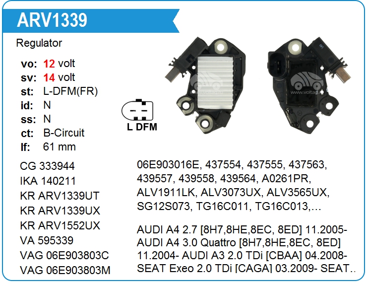 Регулятор генератора Transpo M552 (M552)