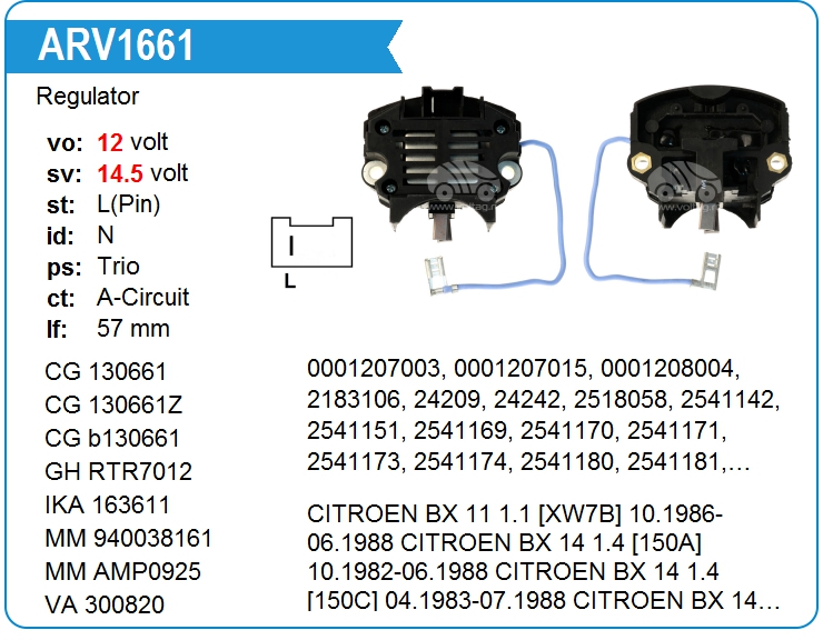 Регулятор генератора Mobiletron VRPR1925H (IP125 (130661))