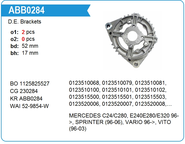 Крышка генератора передняя WAI 52-9854-W (230284)
