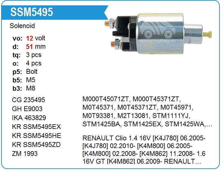 Втягивающее реле стартера Ghibaudi E9003 (E9003)