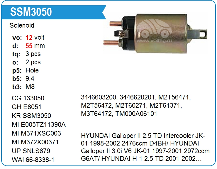 Втягивающее реле стартера Ghibaudi E8051 (E8051)