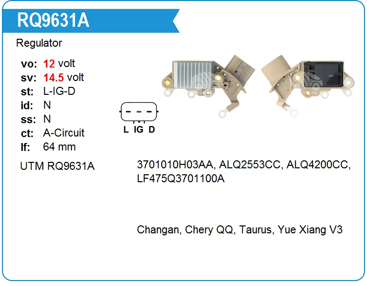 Регулятор генератора UTM RQ9631A (RQ9631A)
