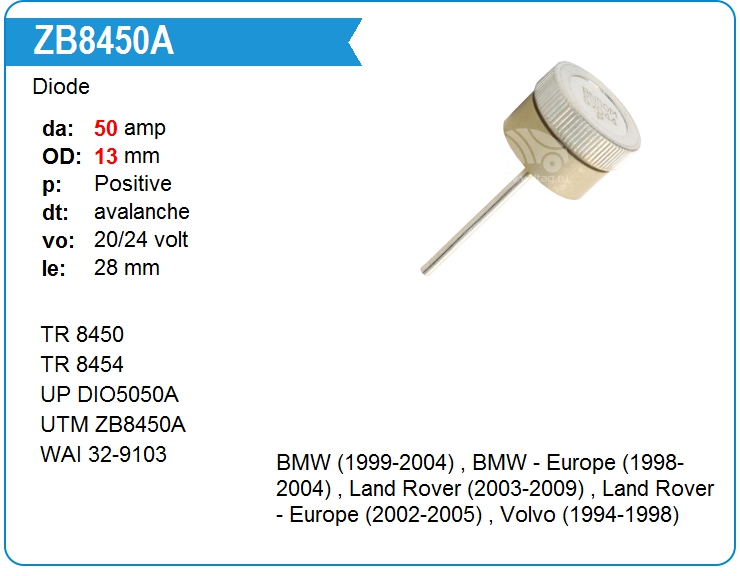 Диод генератора UTM ZB8450A (ZB8450A)