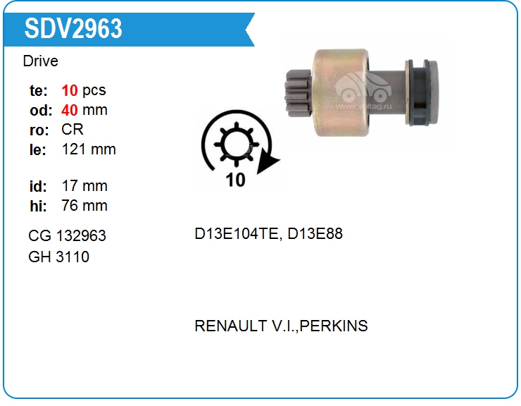Бендикс стартера Cargo 132963 (132963)