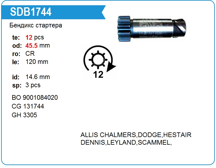 Бендикс стартера Bosch 9001084020 (131744)