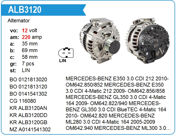 Генератор KRAUF ALB9129LK (ALB9129LK)