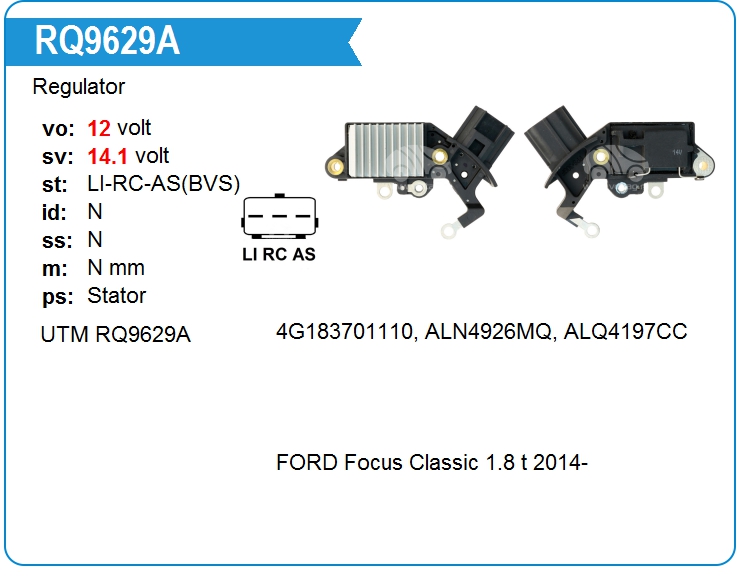 Регулятор генератора UTM RQ9629A (RQ9629A)