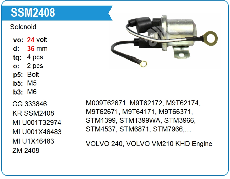 Втягивающее реле стартера маленькое ZM 2408 (ZM2408)