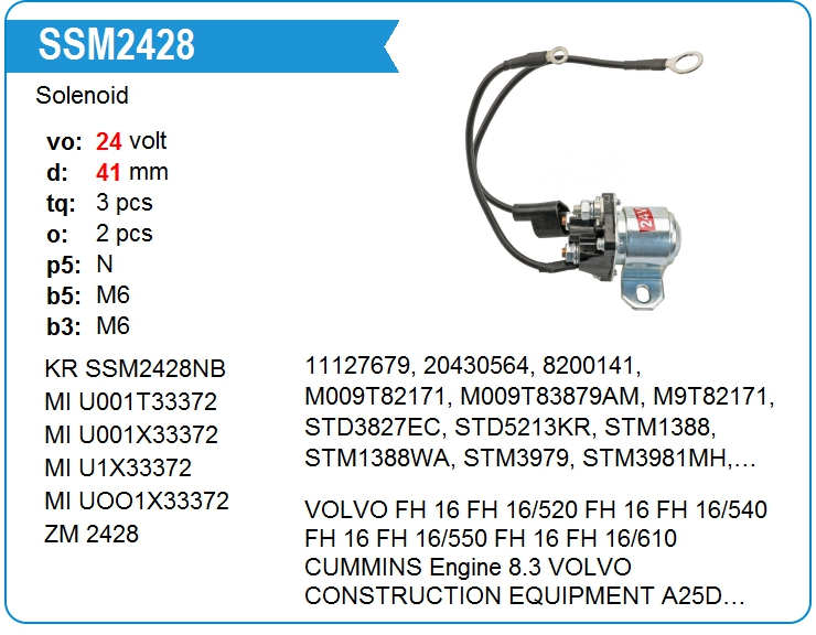 Втягивающее реле стартера маленькое ZM 2428 (ZM2428)