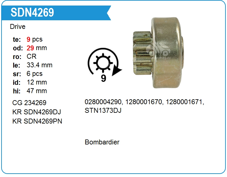 Бендикс стартера BOM 410208000 (410208000)
