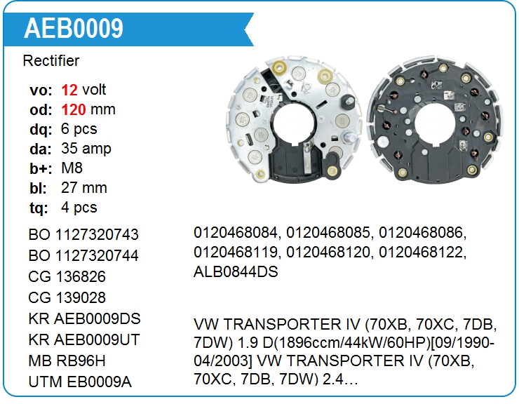 Диодный мост генератора Bosch 1127320743 (139028)