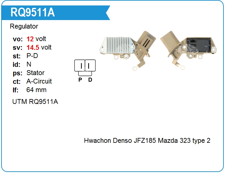 Регулятор генератора UTM RQ9511A (RQ9511A)