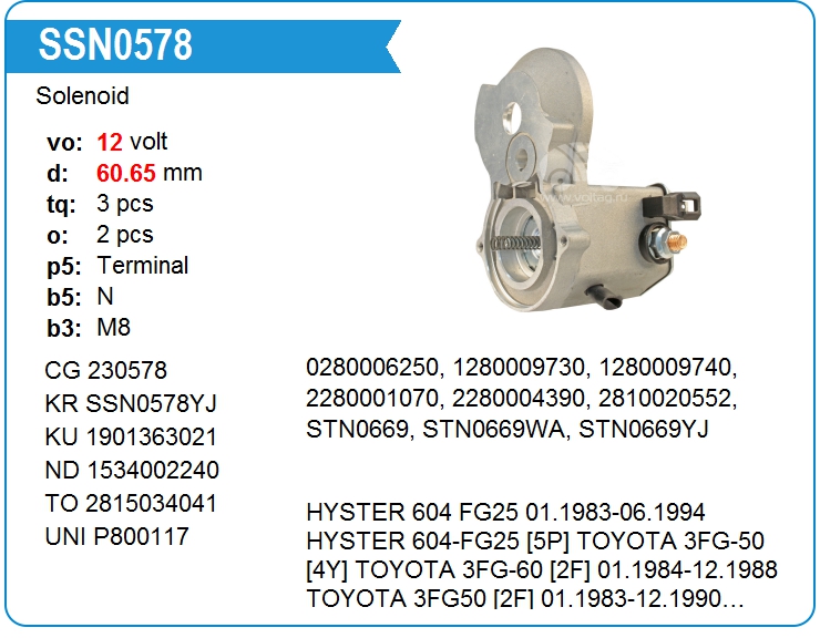 Втягивающее реле стартера Toyota 2815034041 (2815034041)