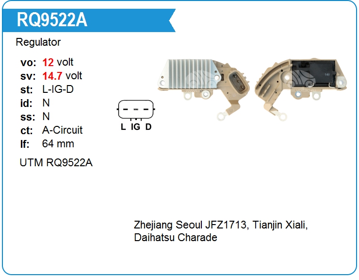 Регулятор генератора UTM RQ9522A (RQ9522A)
