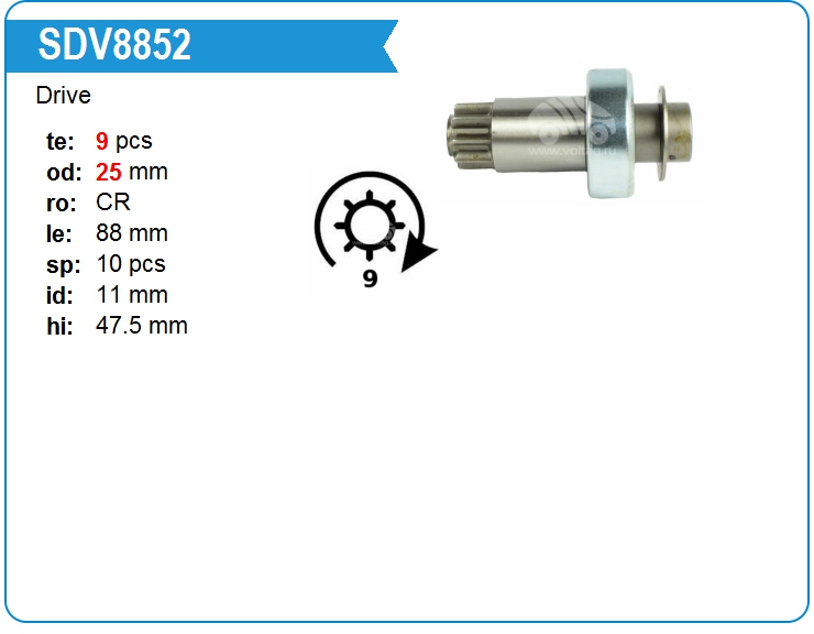 Бендикс стартера KRAUF SDZ8852 (SDZ8852)