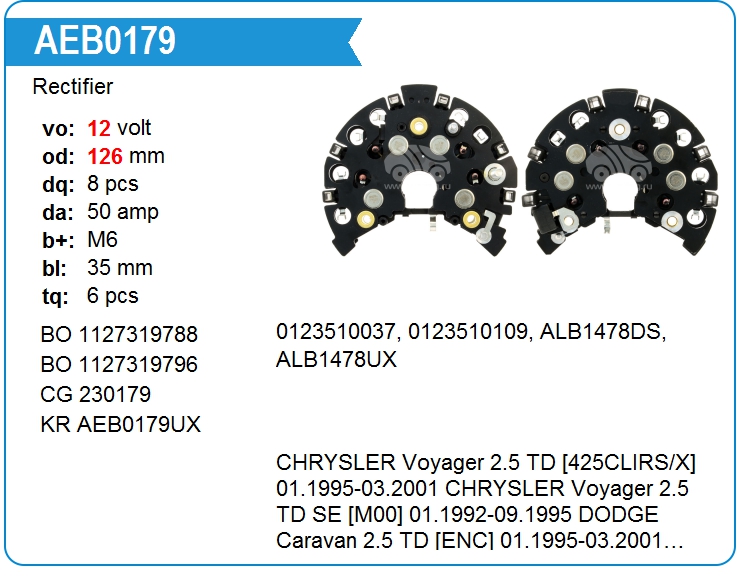 Диодный мост Bosch 1127319682 (230179)