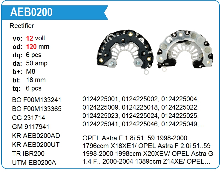 Диодный мост генератора Ghibaudi PRP599 (IBR200)