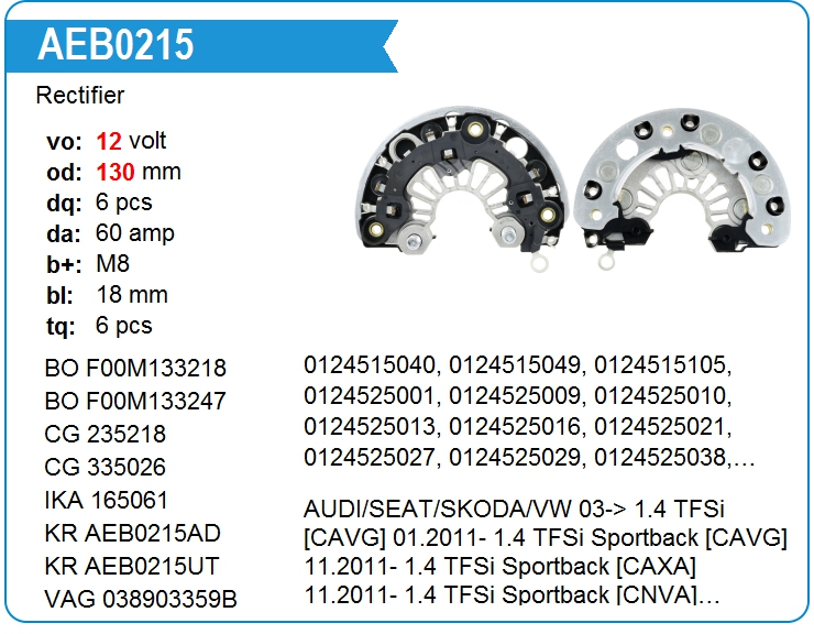 Диодный мост генератора Mobiletron RB929HV (IBR215 (235053))