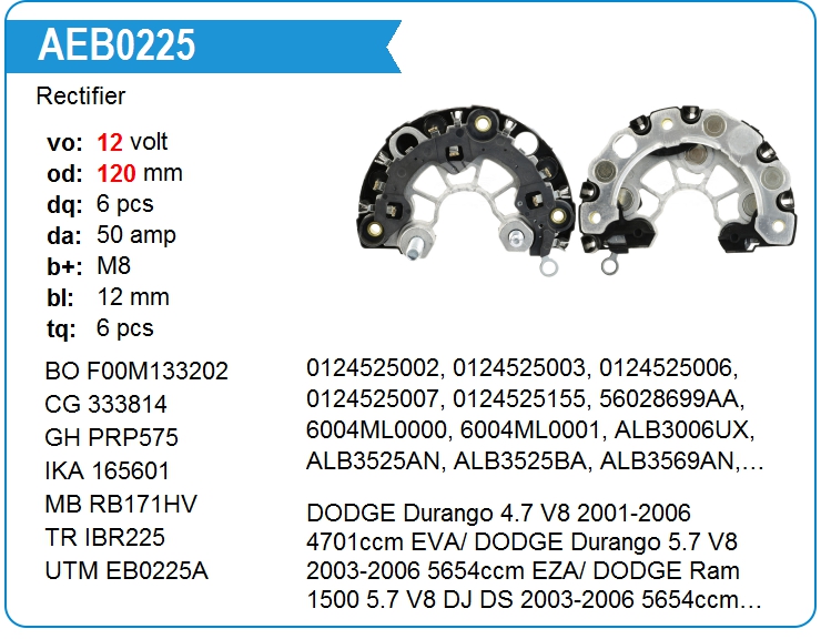 Диодный мост генератора Bosch F00M133202 (IBR225)