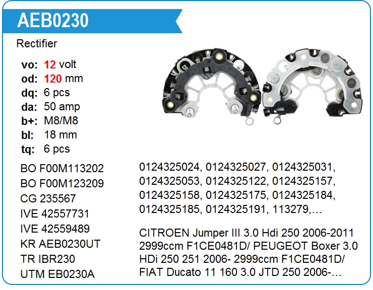 Диодный мост генератора Transpo IBR230 (IBR230)