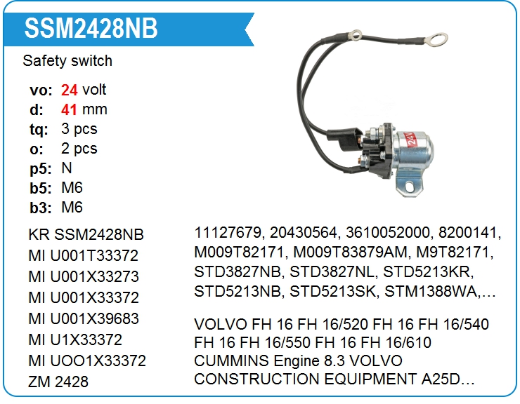 Втягивающее реле стартера маленькое KRAUF SSM2428NB (SSM2428NB)