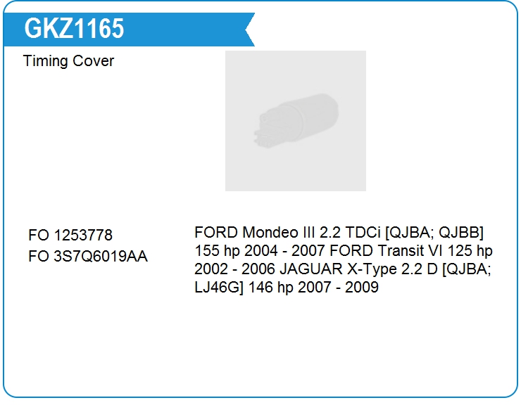 Крышка ремня ГРМ KRAUF GKZ1165SD (3S7Q6019AA)