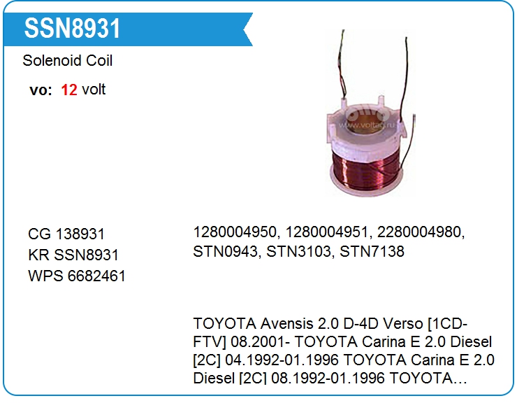 Катушка втягивающего реле стартера Toyota 2815064130 (2815064130)