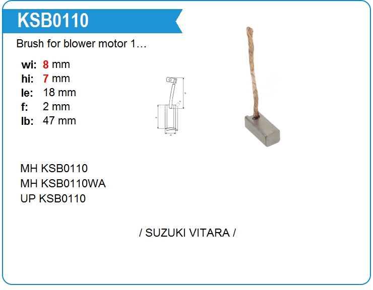 Щетка мотора отопителя (1шт.) KRAUF KSB0110XK (KSB0110XK)