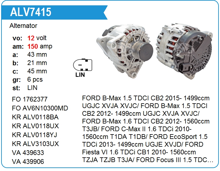 Генератор Motorherz ALV7415WA (ALV7415WA)