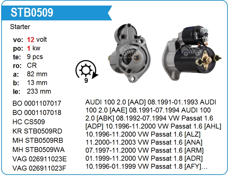 Стартер Unipoint STR2035B (CS509)