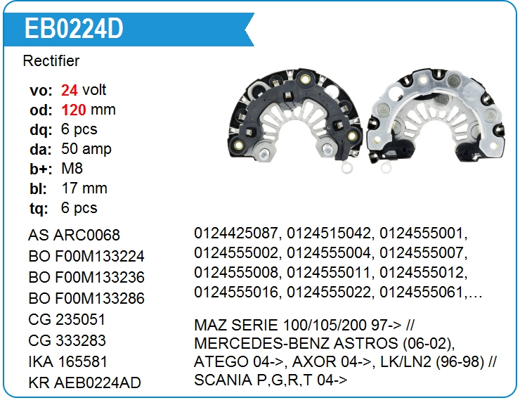 Диодный мост генератора UTM EB0224D (EB0224D)
