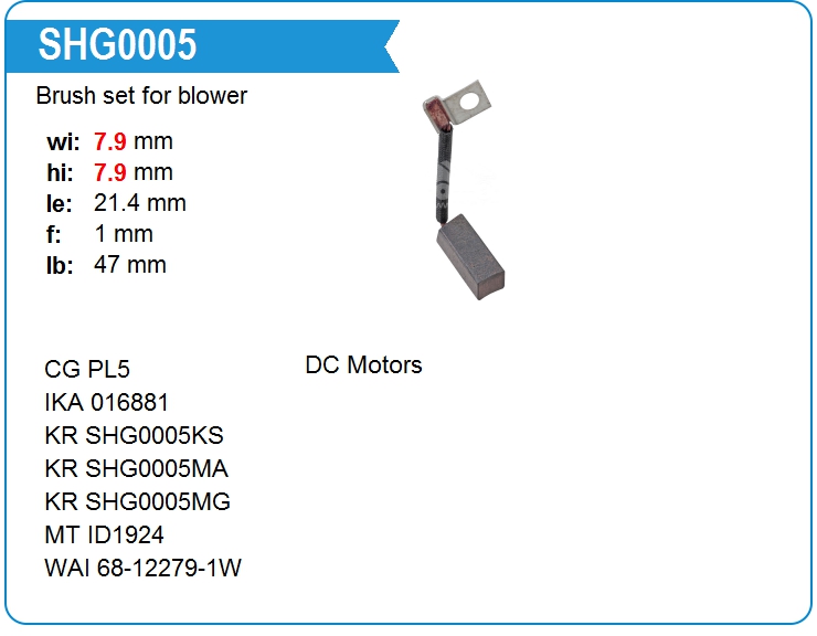 Щетка мотора отопителя (1шт.) Ika 016881 (PLX5)