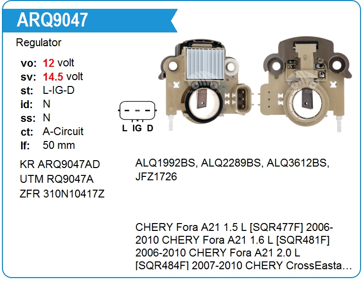 Регулятор генератора UTM RQ9047A (RQ9047A)