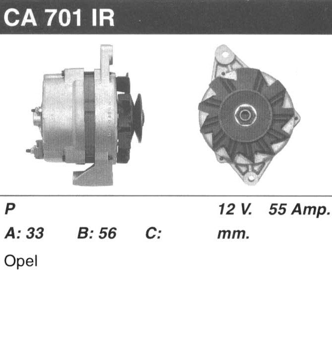 Генератор Bosch 0986030921 (CA701IR)