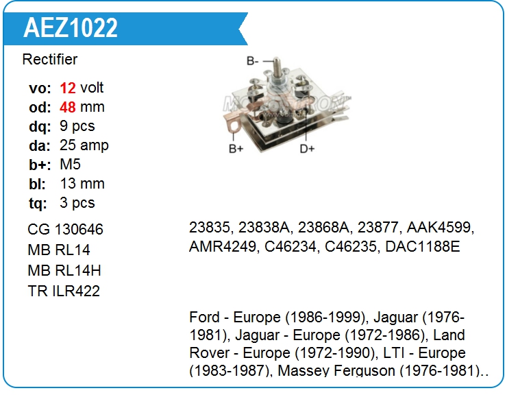 Диодный мост генератора Transpo ILR422 (ILR422)