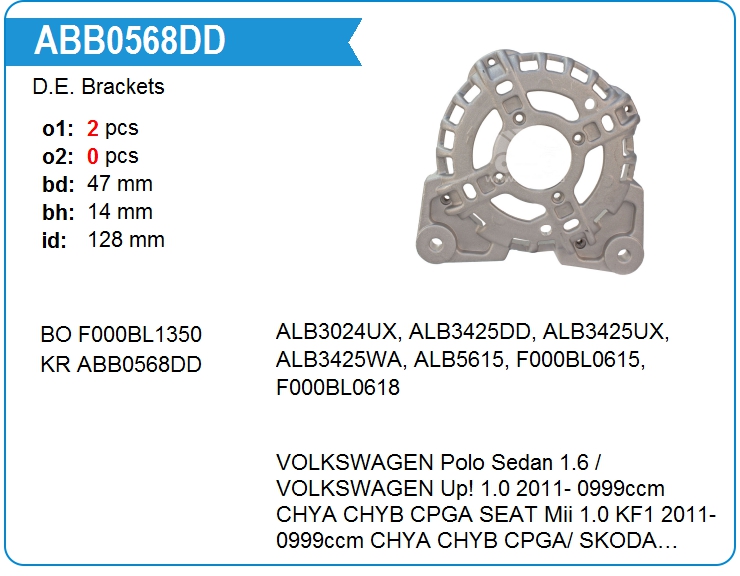 Крышка генератора передняя KRAUF ABB0568DD (onF000BL0636)