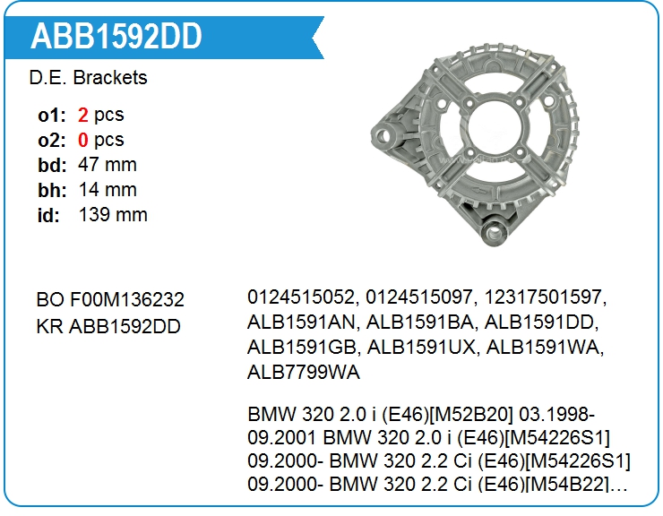 Крышка генератора передняя KRAUF ABB1592DD (F00M136232)