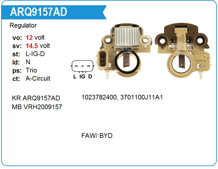Регулятор генератора KRAUF ARQ9157AD (ARQ9157AD)