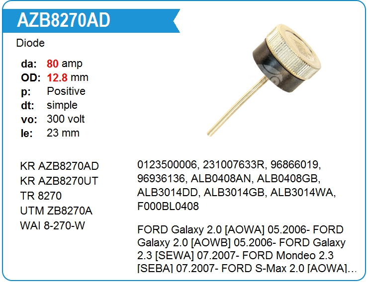 Диод генератора KRAUF AZB8270AD (AZB8270AD)