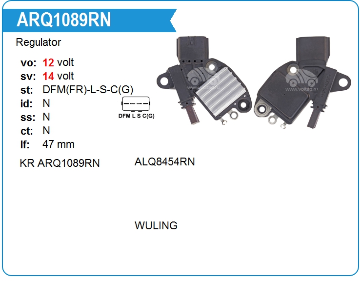 Регулятор генератора KRAUF ARQ1089RN (onALQ8454RN)