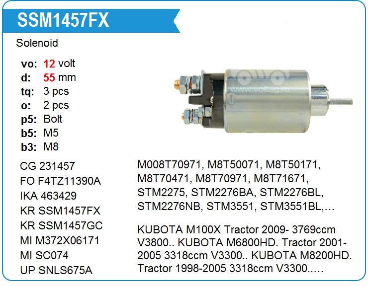 Втягивающее реле стартера KRAUF SSM1457FX (SSM1457FX)