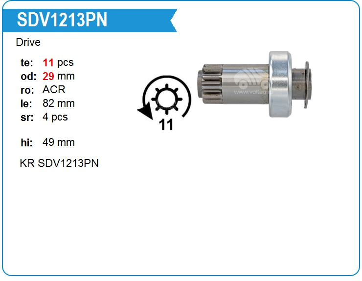 Бендикс стартера KRAUF SDV1213PN (SDV1213PN)