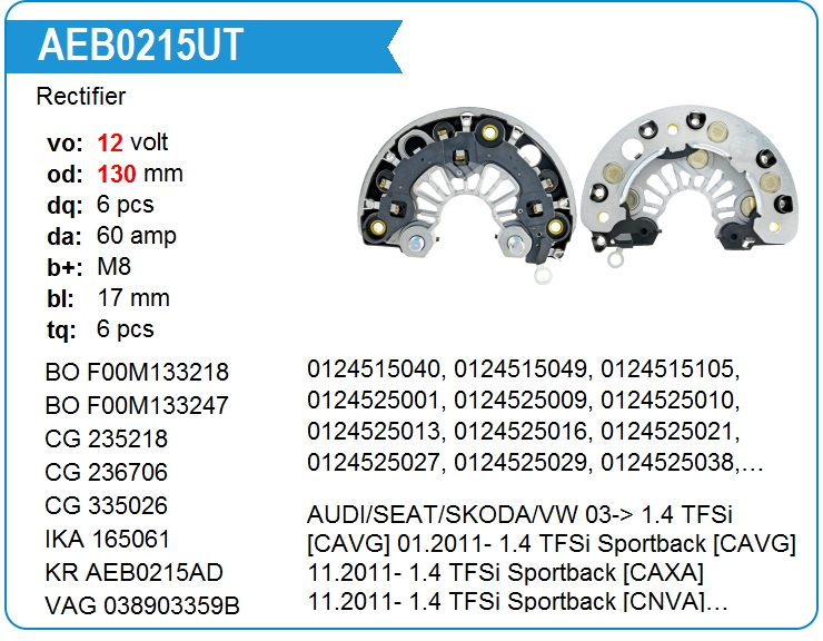 Диодный мост генератора KRAUF AEB0215UT (AEB0215UT)