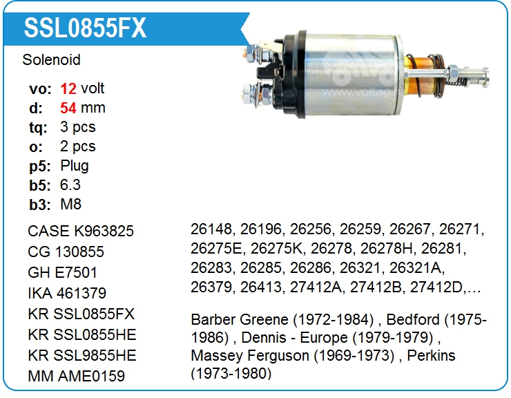 Втягивающее реле стартера KRAUF SSL0855FX (130855)