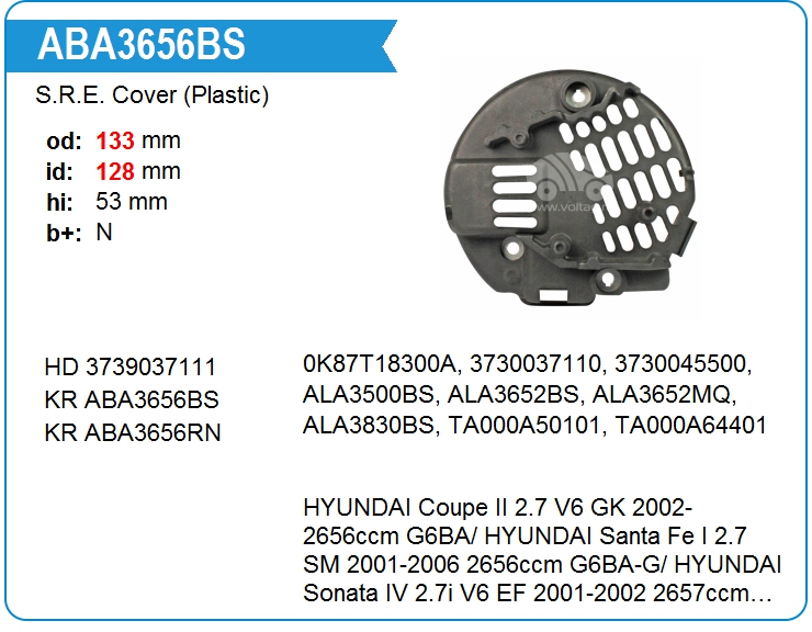 Крышка генератора пластик KRAUF ABA3656BS (on3730037110)