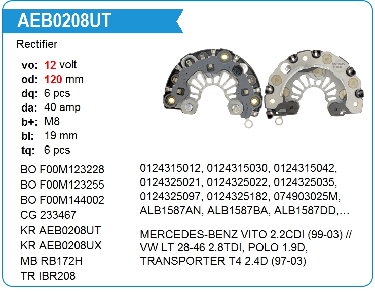 Диодный мост генератора KRAUF AEB0208UT (AEB0208UT)