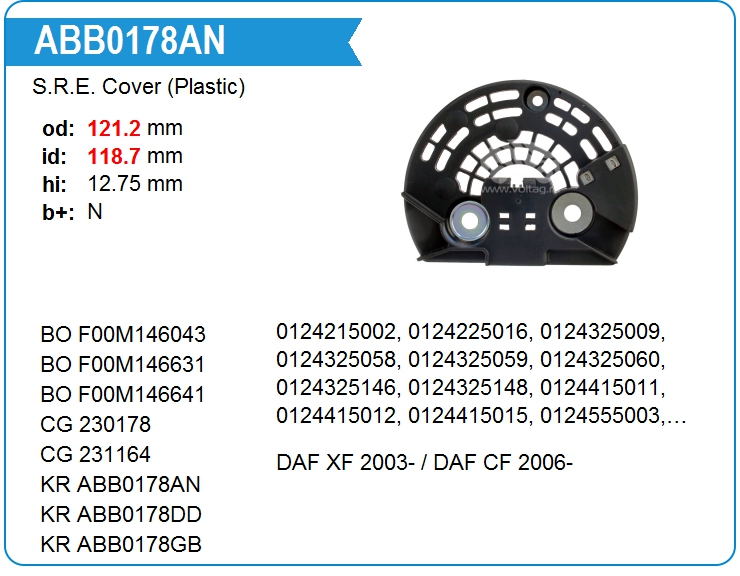 Крышка генератора пластик KRAUF ABB0178AN (ABB0178AN)