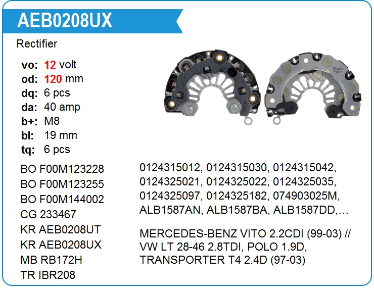 Диодный мост генератора KRAUF AEB0208UX (AEB0208UX)