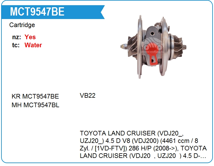 Картридж для турбокомпрессора KRAUF MCT9547BE (MCT9547BE)