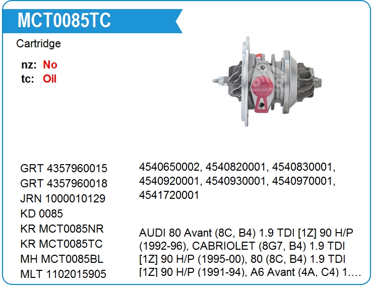 Картридж для турбокомпрессора KRAUF MCT0085TC (MCT0085TC)